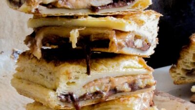 Peanut Butter, Banana and Nutella Squares
