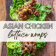 Quick chicken lettuce wraps, with tender pieces of chicken cooked with oyster sauce, soy sauce, and brown sugar. Topped with crushed peanuts.