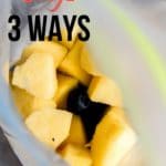 It is so easy to just pull a smoothie bag from the freezer in the mornings or after I get home from the gym! I love how she's got a couple easy ideas here, plus added 'extras' to add so it's not just fruit.