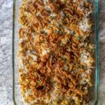 Old school comfort! No cans of soup used, just creamy mixture of macaroni noodles & canned tuna, topped with crispy panko and French onions