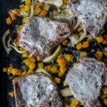 Marinating the pork in buttermilk gives it a creamy, moist flavor. Paired with sweet cubes of roasted butternut squash, apples, and onions.