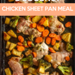 Creamy coconut sauce with tender bites of chicken, pineapple, carrots, and broccoli. This coconut chicken sheet pan meal freezes great, too!