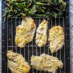 Crispy, panko-breaded turkey cutlets served side by side with roasted broccolette (baby broccoli) tossed in a zingy, zesty orange sauce.