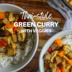 A simple Thai-inspired, quick chicken curry made with green curry paste, coconut milk, lime juice, and vegetables, served over rice.
