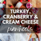 Use up any leftover cranberry sauce you have from Thanksgiving with these delicious little grabbable turkey pinwheels.